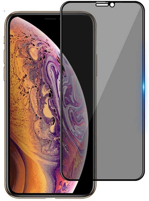 ELEF Edge To Edge Tempered Glass for Apple Iphone XS Max Full Screen Coverage Anti Spy Privacy Tempered Glass 9H Hardness(Pack of 1)