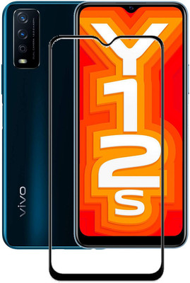 HOBBYTRONICS Edge To Edge Tempered Glass for Vivo Y12S(Pack of 1)