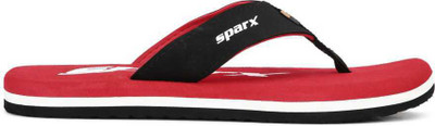 Sparx Men Flip Flops(Black, Red , 7)