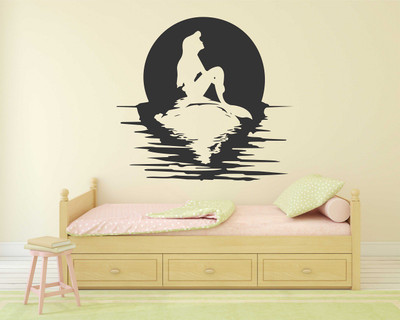 fuzzy 55 cm Moon Self Adhesive Sticker(Pack of 1)
