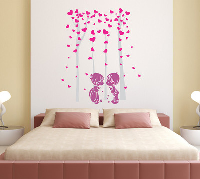 fuzzy 100 cm Tree Self Adhesive Sticker(Pack of 1)