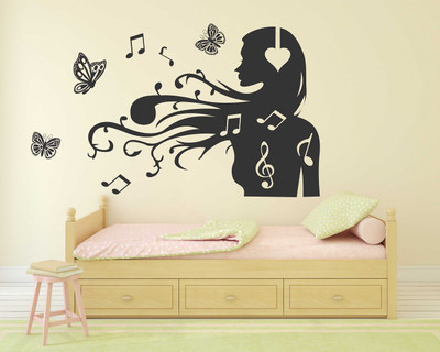 fuzzy 70 cm Girl Self Adhesive Sticker(Pack of 1)