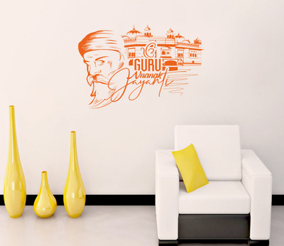 Masstone 61 cm Guru Govindsing Guru Nanak Ji Sikh Religious God Wall Sticker Self Adhesive Sticker(Pack of 1)