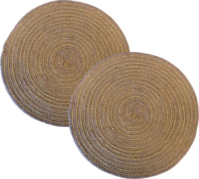 pepme Round Pack of 2 Table Placemat(Beige, Jute)