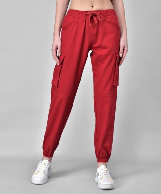 Q-Rious Relaxed Women Maroon Trousers