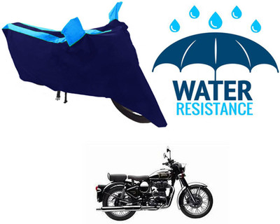 RONISH Waterproof Two Wheeler Cover for Royal Enfield(Classic Chrome, Blue)