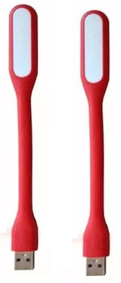 RPMSD Pack of 2 Flexible mini USB LED light Pack of 2 USB LED Lamp 5V 1.2W Portable Flexible Light with USB For Power bank Computer Led Light(Red)