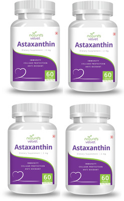 Natures Velvet Lifecare Astaxanthin 2 mg 60 softgels - Pack of 4(4 x 60 No)