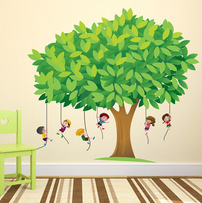 Wallzone 110 cm Beautiful Tree Removable Sticker(Pack of 1)