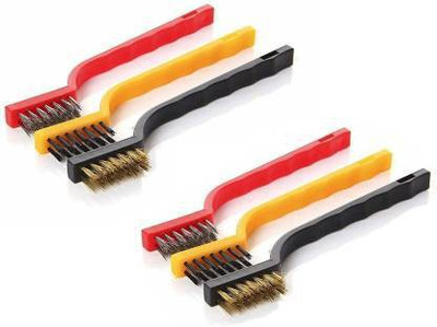 VIJAY EXPORT Set Of 6 Multicolor Different Material Multipurpose Cleaning Brush for Scrubbing, Removing Rust Handle Scratch Brush(Pack of 6)