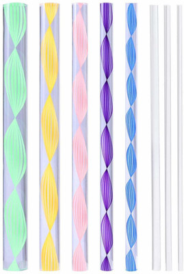 sabahz 8pcs Dotting Rods Acrylic Twist Sticks Wax Pencil Manicure Nail Art Tool Engraving Set