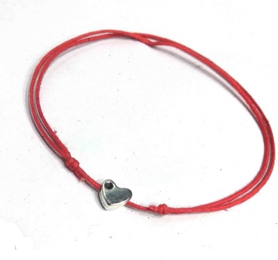 Gurjari Jewellers Valentine Special HEART beads with RED Cottan Thread Adjustable Anklet Cotton Dori Anklet