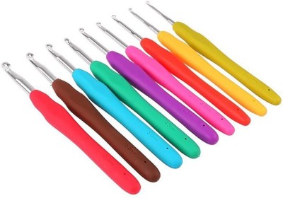 Xeekart 9 Pack Crochet Hook Set Crochet Needles for Crocheting 12 Mixed Size Plastic Ergonomic Knitting Needles Crochet Kit for Beginners Knitting Needles for Yarn Craft (2mm-6mm/Colored) Hand Sewing Needle(Knitting Needle Needle, Crochet Needle, Universal Needle, Curved Needle Needle 9 Different Si