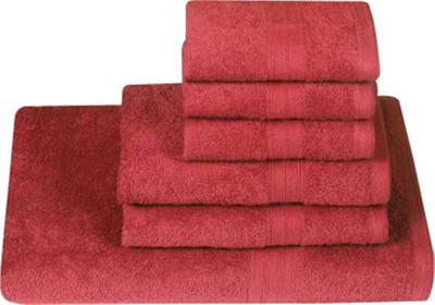Shreejee Cotton 300 GSM Bath, Beach, Sport, Hair, Hand, Face Towel Set(Pack of 6)