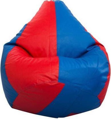 Devogue XXL Tear Drop Bean Bag Cover  (Without Beans)(Blue, Red)