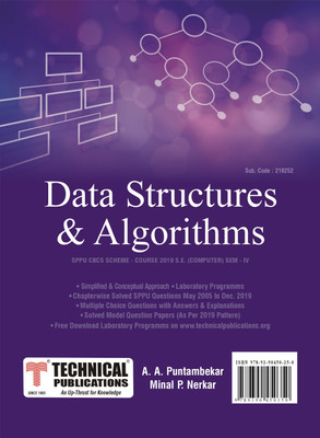 Data Structures & Algorithms for SPPU 19 Course (SE - IV - Comp. - 210252)  - Data Structures & Algorithms for SPPU 19 Course (SE - IV - Computer / Artificial Intelligence and Data Science - 210252)(Paperback, A. A. Puntambekar, Minal P. Nerkar)