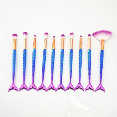 JOTKAPARKASH Series Mermaid Makeup Brush Set - Pack of 10(Pack of 10)