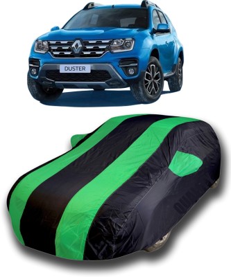 SanginiSang Car Cover For Renault Duster (With Mirror Pockets)(Green, Blue)