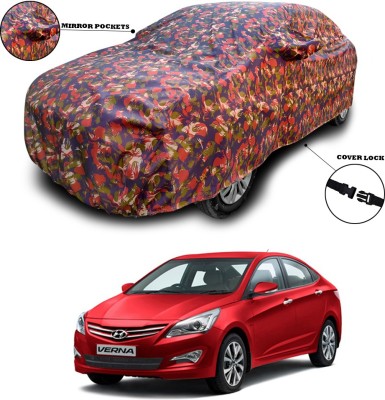 ANTHUB Car Cover For Hyundai Fluidic Verna (With Mirror Pockets)(Multicolor)