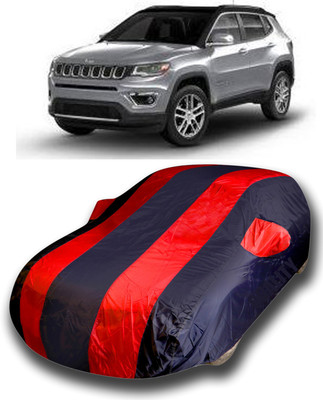 SanginiSang Car Cover For Jeep Compass (With Mirror Pockets)(Red)