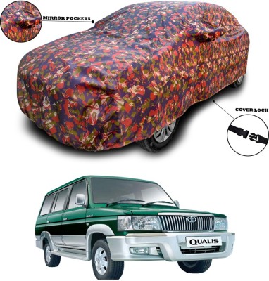 SEBONGO Car Cover For Toyota Qualis (With Mirror Pockets)(Multicolor)