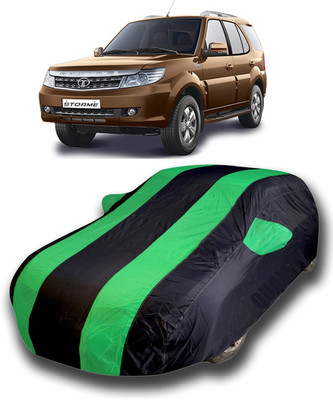 siddharth fashion Car Cover For Tata Safari Storme (With Mirror Pockets)(Black, Green)