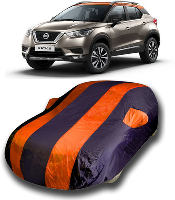 Gavya Car Cover For Nissan Kicks (With Mirror Pockets)(Orange, Blue)