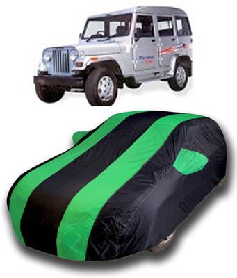 SanginiSang Car Cover For Mahindra Marshal (With Mirror Pockets)(Green, Black)