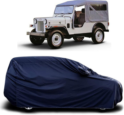 KASHYAP ENTERPRISE Car Cover For Mahindra Jeep (With Mirror Pockets)(Blue)