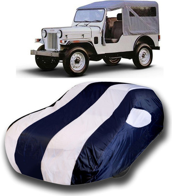 SanginiSang Car Cover For Mahindra Jeep (With Mirror Pockets)(White)