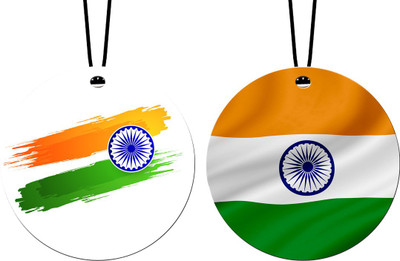 febiaa I Love My India Car Hanging Combo (Set of 2) with Big / Long Hanging Threads Car Hanging Ornament(Pack of 2)