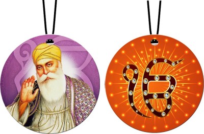 febiaa Gurunanak Dev Ji & Ek Onkar Car Hanging Combo (Set of 2) with Big / Long Hanging Threads Car Hanging Ornament(Pack of 1)