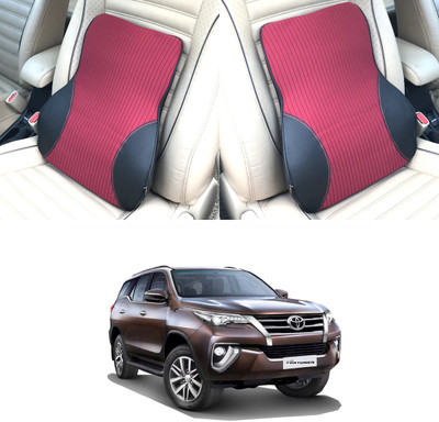 Oshotto Black, Red Fabric, Leatherite Car Pillow Cushion for Toyota(Rectangular, Pack of 1)