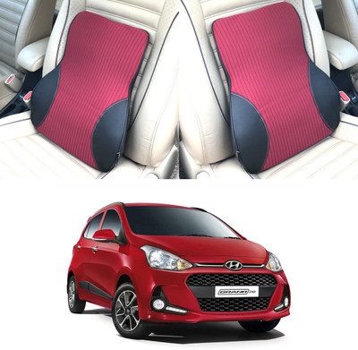 Oshotto Black, Red Fabric, Leatherite Car Pillow Cushion for Hyundai(Rectangular, Pack of 1)