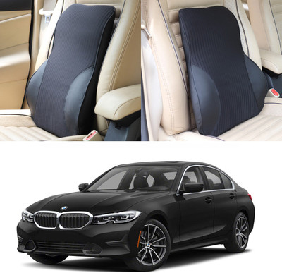 Oshotto Black Fabric, Leatherite Car Pillow Cushion for BMW(Rectangular, Pack of 1)