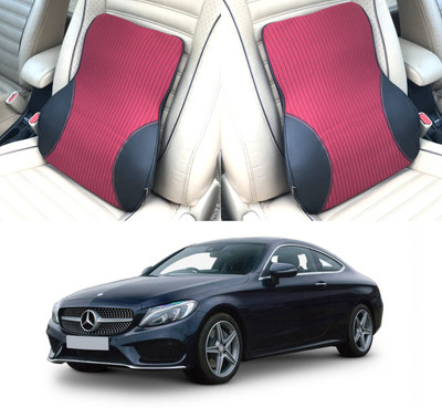 Oshotto Black, Red Fabric, Leatherite Car Pillow Cushion for Mercedes Benz(Rectangular, Pack of 1)
