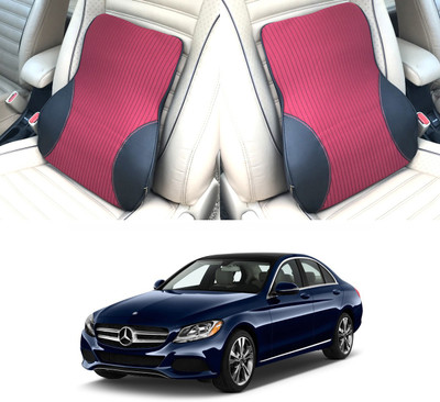 Oshotto Black, Red Fabric, Leatherite Car Pillow Cushion for Mercedes Benz(Rectangular, Pack of 1)