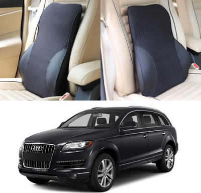 Oshotto Black Fabric, Leatherite Car Pillow Cushion for Audi(Rectangular, Pack of 1)