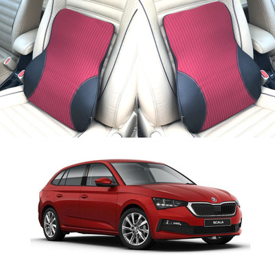 Oshotto Black, Red Fabric, Leatherite Car Pillow Cushion for Renault(Rectangular, Pack of 1)