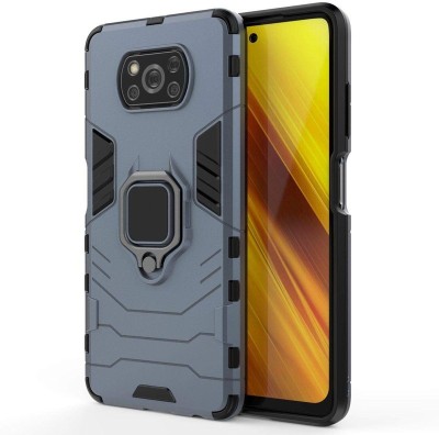 MOBIRUSH Back Cover for Poco X3(Grey, Rugged Armor, Pack of: 1)