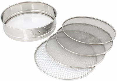 Eagean Stainless Steel 4 in 1 Interchangeable Sieve Set of 5,(Color Silver) Pack of 1 Sieve(Silver Pack of 5)