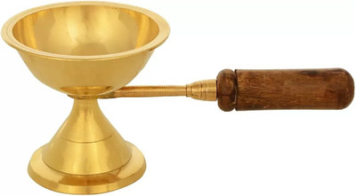 Magic's Max Brass Table Diya(Height: 3 inch)