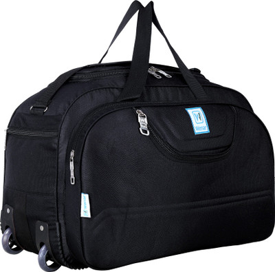 Wenar (Expandable) lightweight Luggage Travel Duffel Bag with 2 Wheels cabin bags Travel Duffel Bag black expandable polyester carry bag Duffel With Wheels (Strolley)