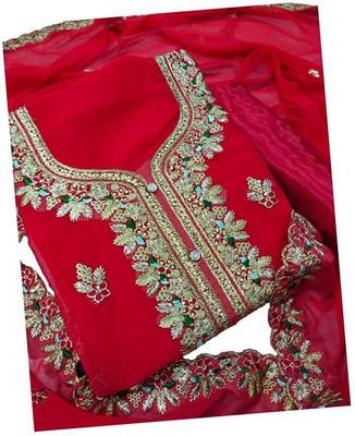 Zeus store Georgette Embroidered Salwar Suit Material