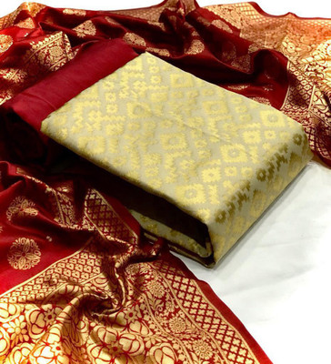 Blissta Brocade Self Design Salwar Suit Material