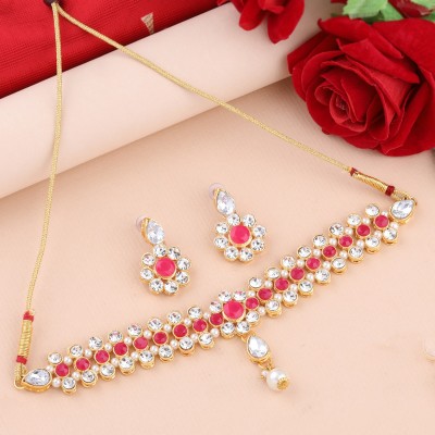 Paola Alloy Red Jewellery Set(Pack of 1)