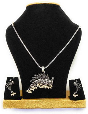 PBM CREATIONS Oxidised Silver Black Jewellery Set(Pack of 1)
