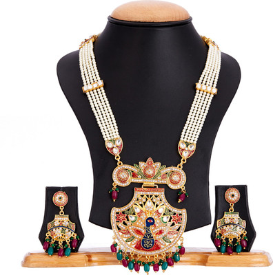 ZENEME Brass Gold-plated Multicolor Jewellery Set(Pack of 1)