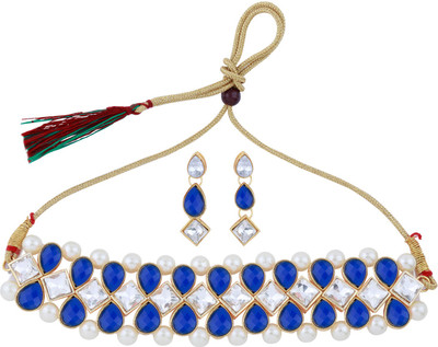 NM CREATION Alloy Blue, White Jewellery Set(Pack of 1)