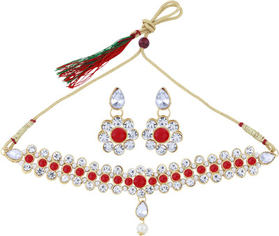 SILVER SHINE Alloy Red, White Jewellery Set(Pack of 1)